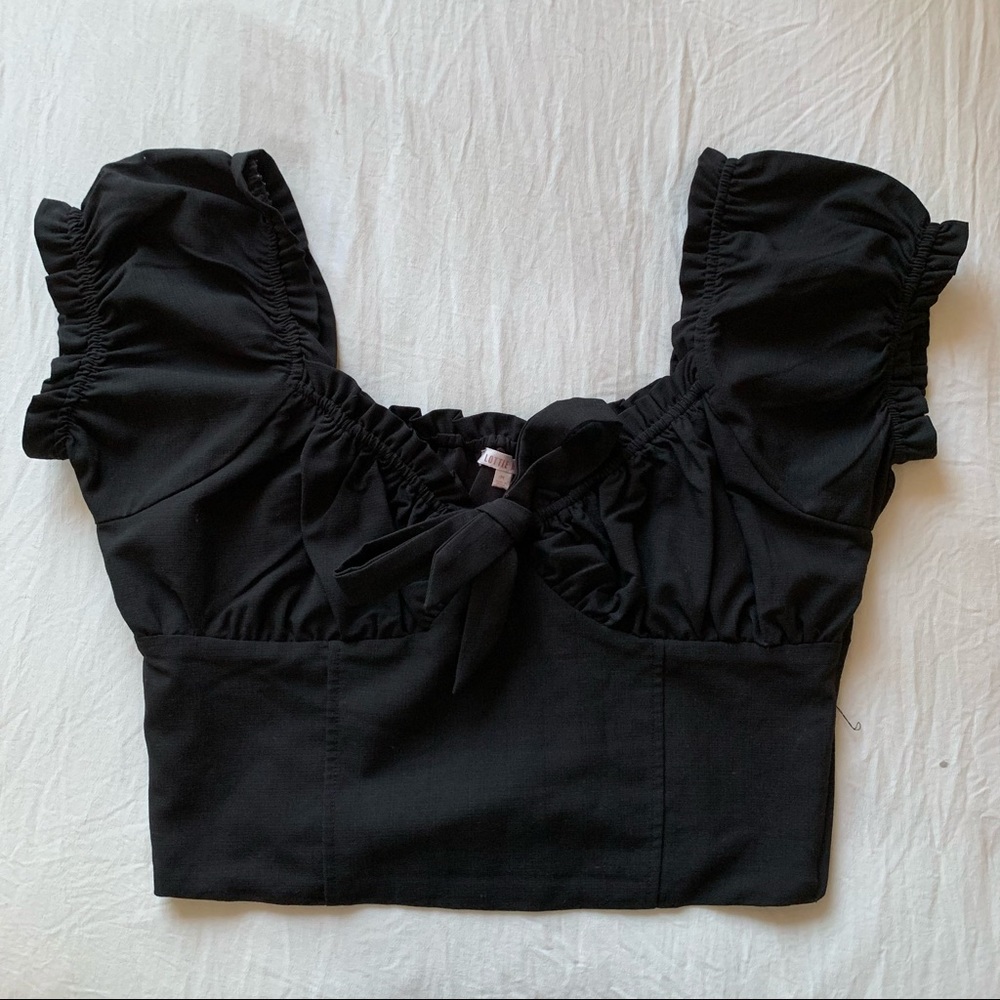 Cropped peasant top